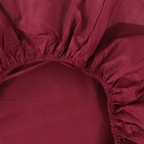 Простирадло на резинці (160*200*25) бордового кольору №661564