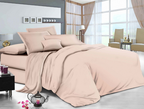 Семейный набор хлопкового постельного белья из Бязи "Gold" с простынью на резинке №141024 Черешенка™