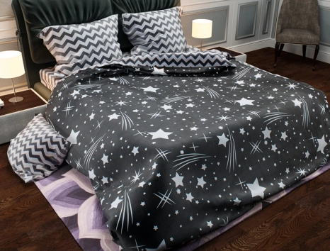 Тканина для постільної білизни Бязь "Gold" Lux "Зоряний дощ" GL1337A