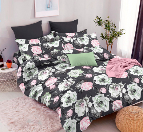 Ткань для постельного белья Бязь "Gold" Lux GL10760grey