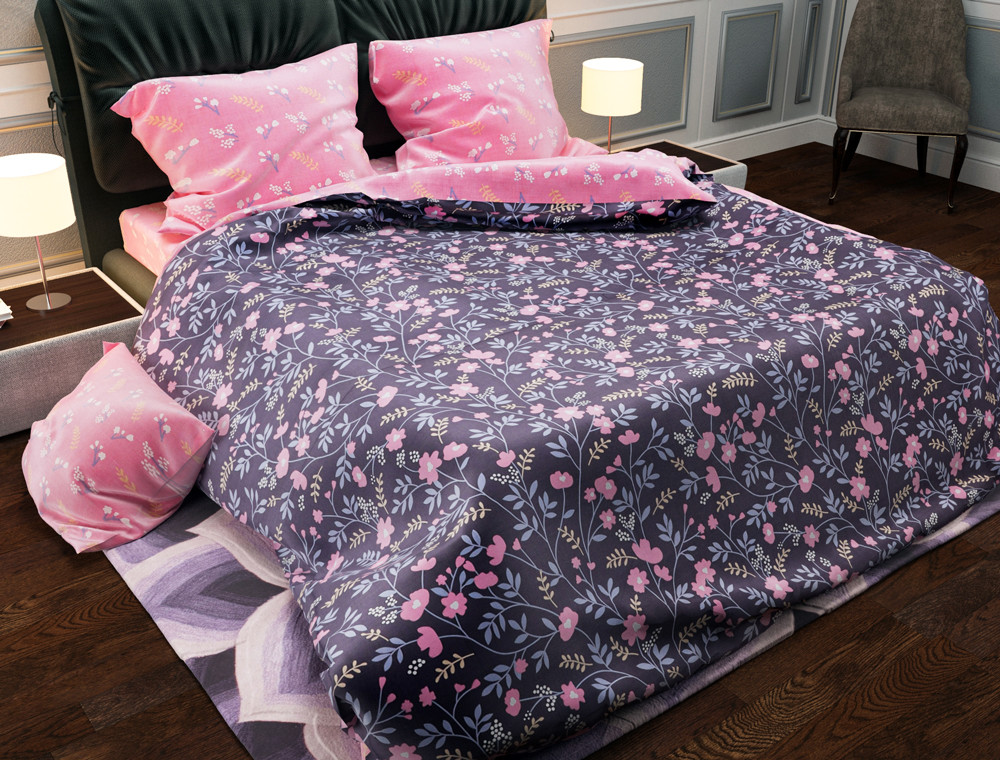 Полуторний набір постільної білизни 150*220 із Бязі "Gold" №151567AB Черешенка™