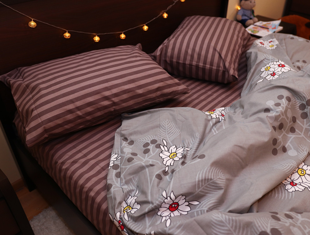 Двоспальний набір постільної білизни 180*220 із Бязі "Gold" №151500AB Черешенка™