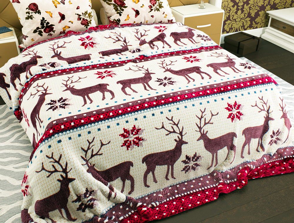 Двоспальний флісовий плед №33445