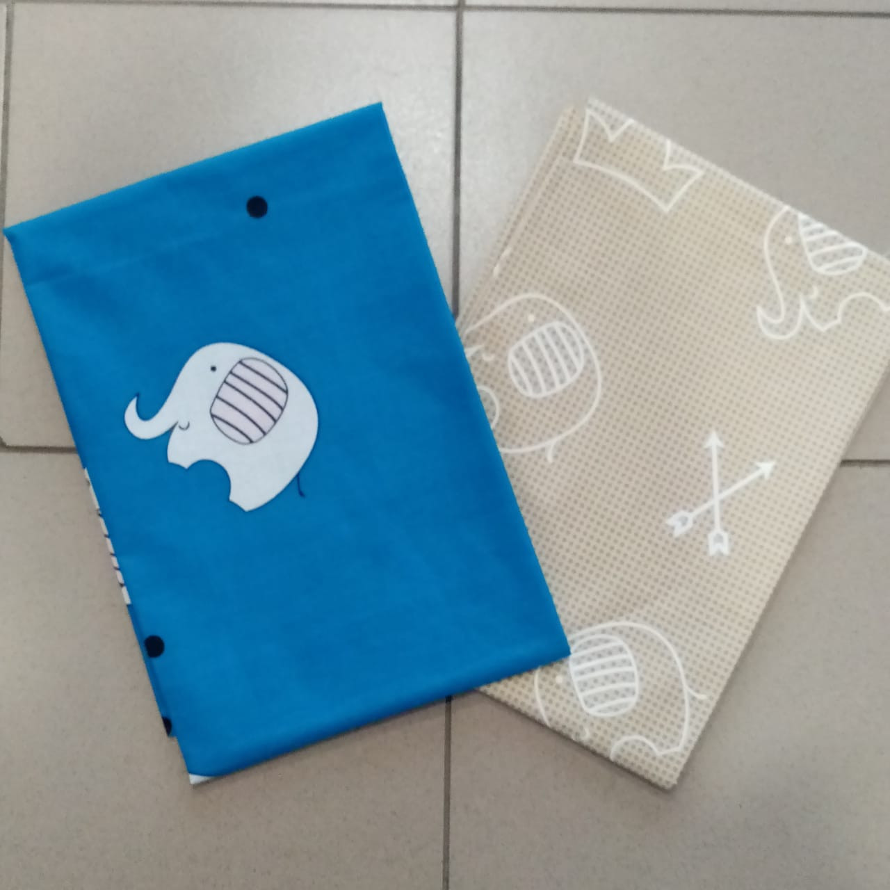 Тканина для постільної білизни Бязь "Gold" Lux "Солодкі любовні слони" GL1557 (A+B) - (50м+50м)