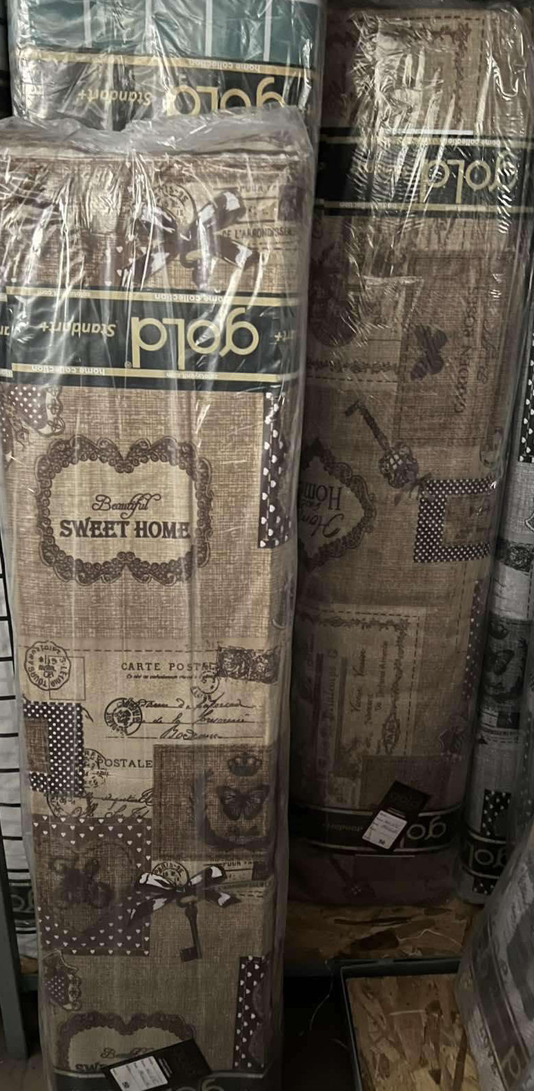 Ткань для постельного белья Бязь "Gold" Lux "Sweet Home (текстовый)" GL309