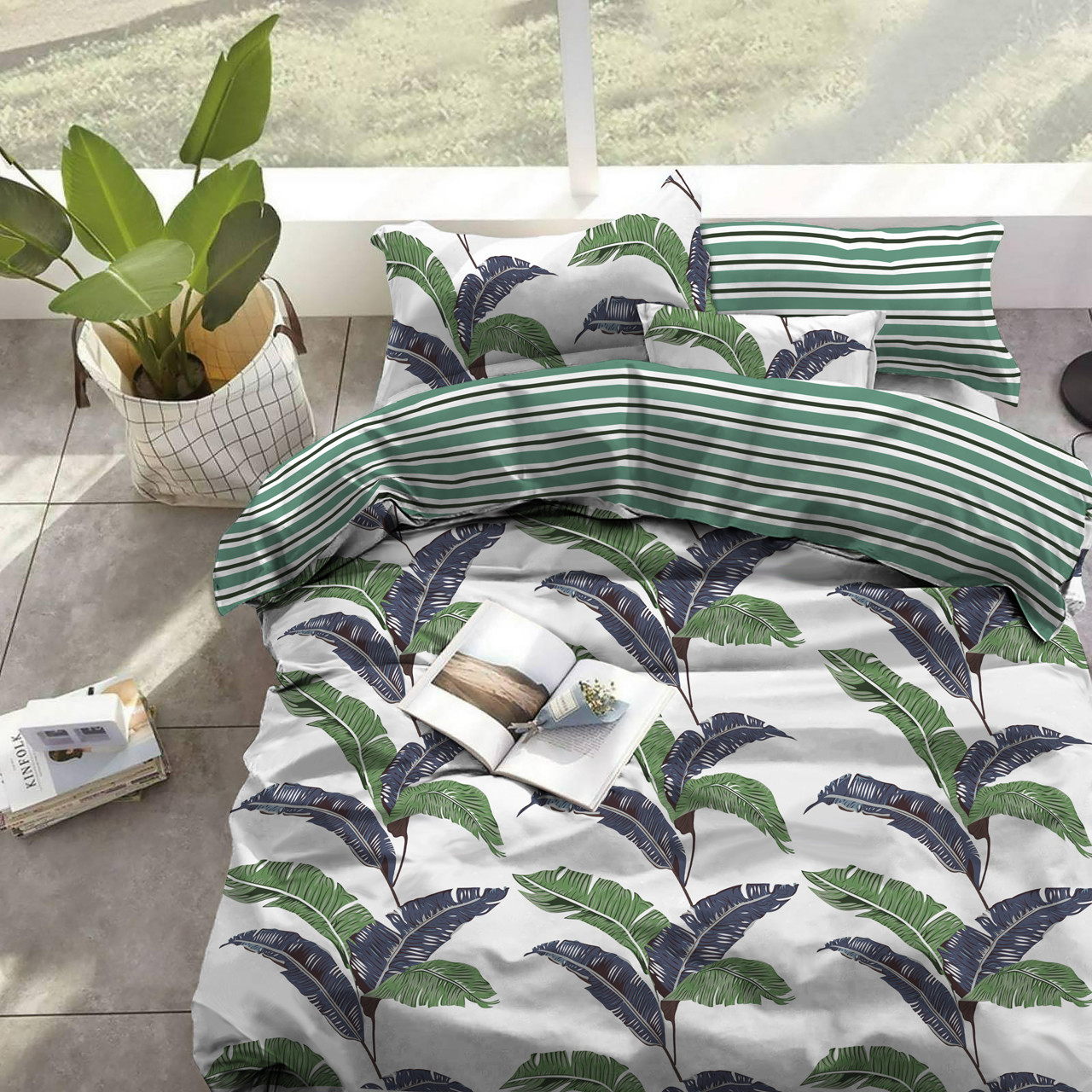 Тканина для постільної білизни Бязь "Gold" Lux "Тропічна мрія" GL1415 (A+B) - (50м+50м)