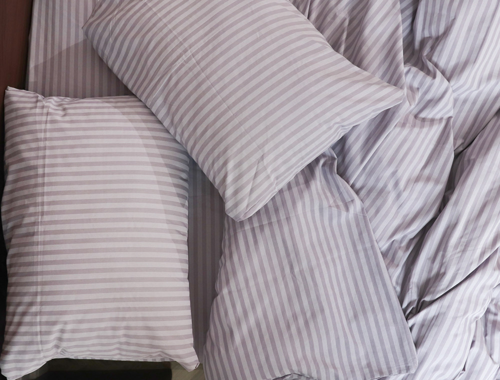 Сімейний набір смугастої постільної білизни із Бязі "Gold" №156615 Черешенка™