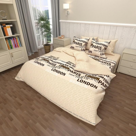 Ткань для постельного белья Бязь "Gold" Lux GL7710brown