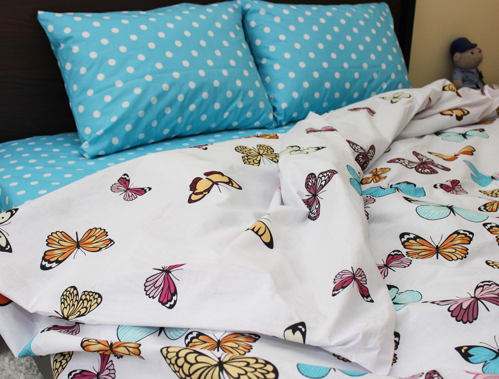 Двоспальний набір постільної білизни 180*220 із Бязі "Gold" №157453AB Черешенка™