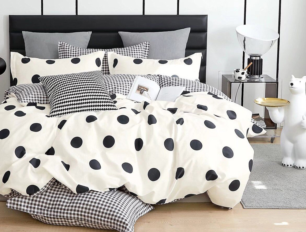 Євро-максі набір постільної білизни 200*220 із Бязі "Gold" з простирадлом на резинці №144794AB Черешенка™