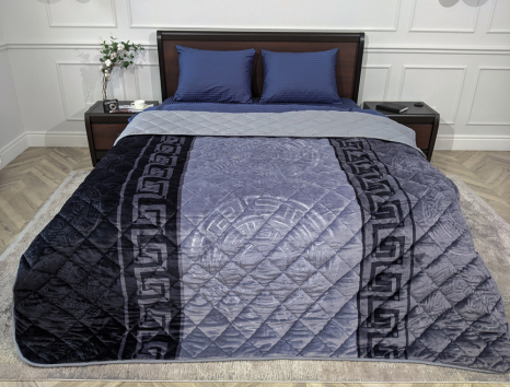 Двоспальне флісове стьобане покривало №55030