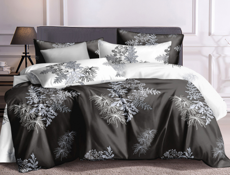 Полуторный набор постельного белья 150*220 из Сатина №1061AB Черешенка™