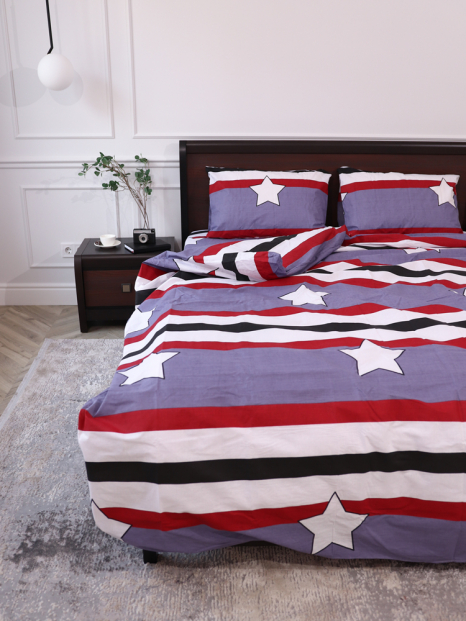 Полуторний набір постільної білизни 150*220 із Бязі "Gold" №151252 Черешенка™