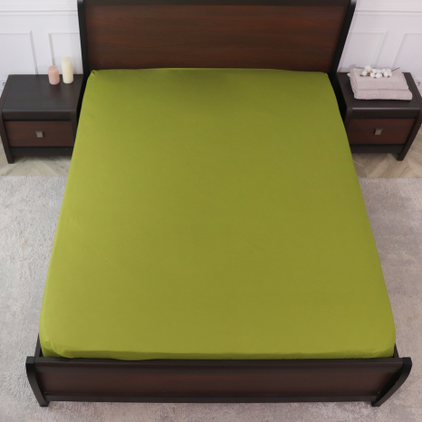 Простынь на резинке (160*200*25) оливковая №660538