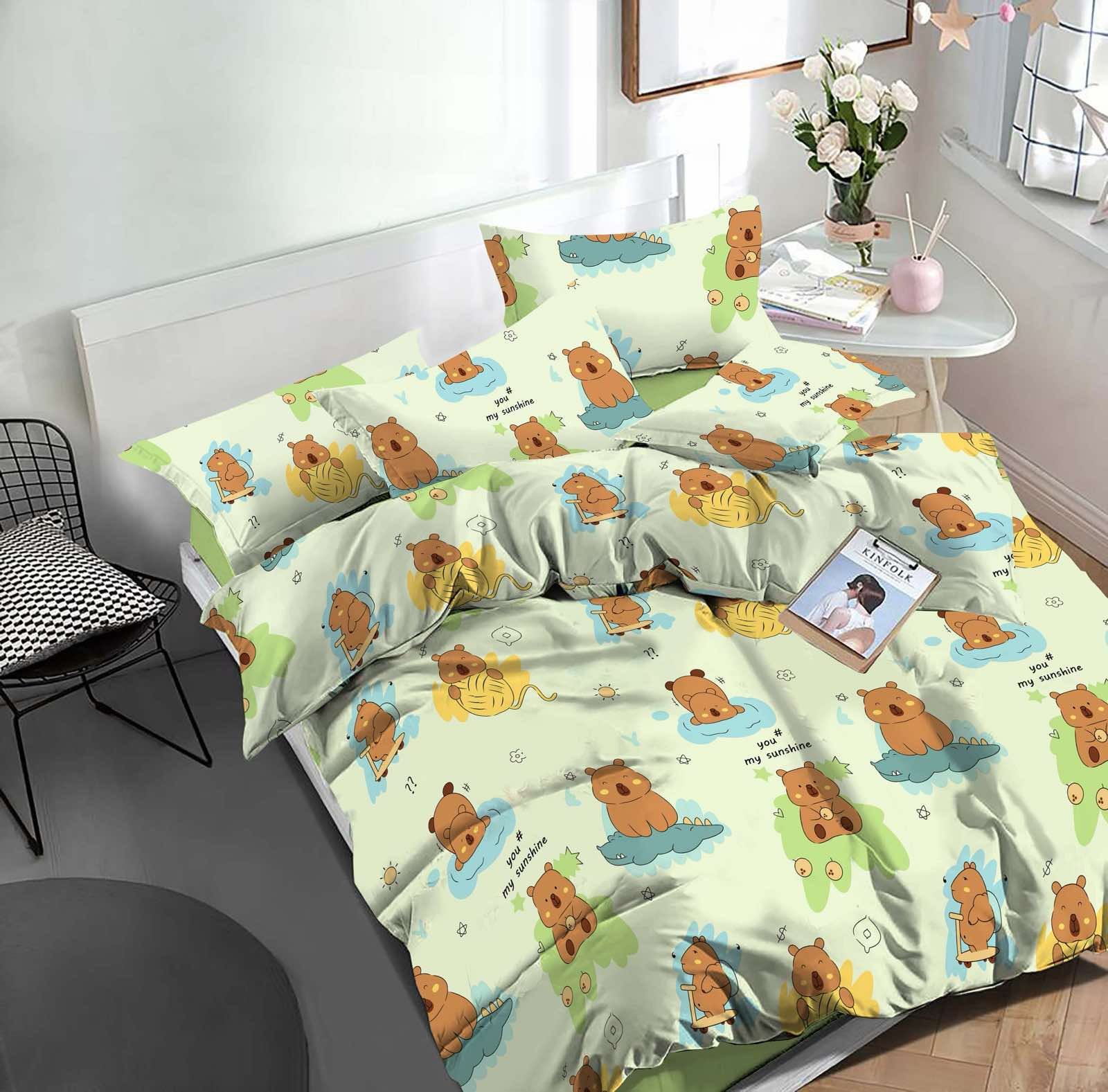 Тканина для постільної білизни Бязь "Gold" Lux дитяча GLB50693green