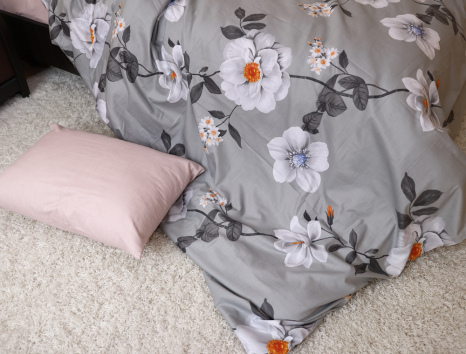 Полуторный набор постельного белья 150*220 из Сатина №018AB Черешенка™