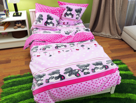 Ткань для постельного белья Бязь "Gold" Lux детская "Любовь мишки Тедди" GLB118