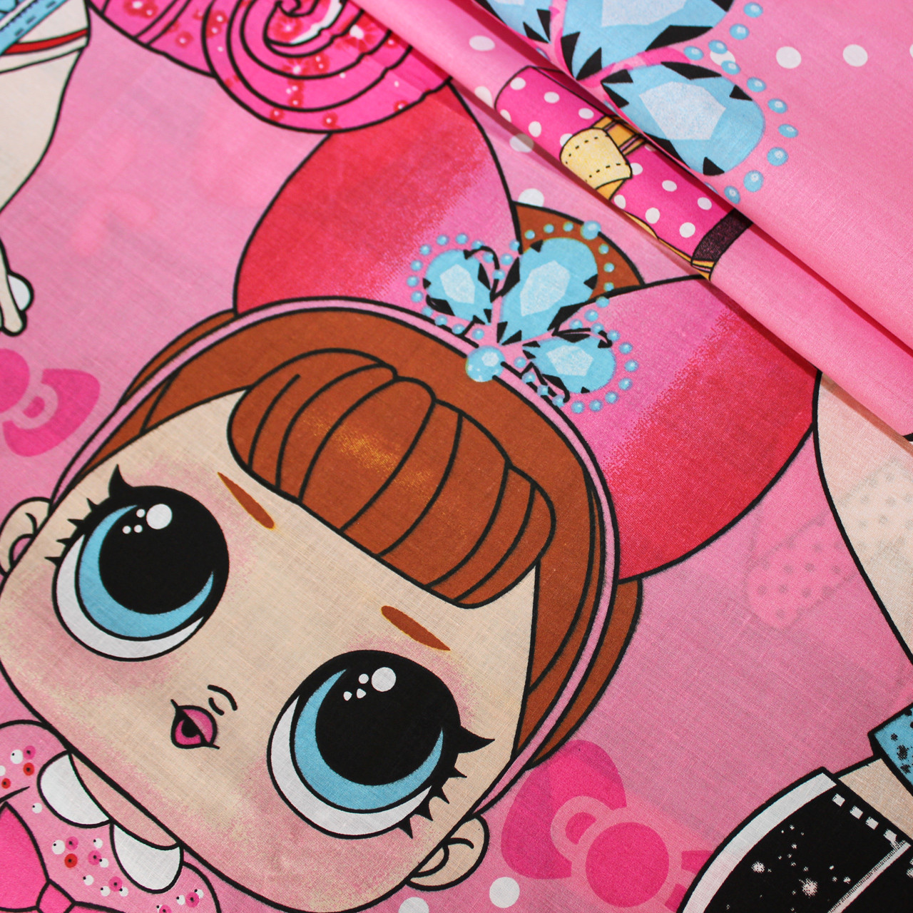 Ткань для постельного белья Бязь "Gold" Lux детская "LOL Сюрприз" GLB4439