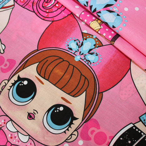 Ткань для постельного белья Бязь "Gold" Lux детская "LOL Сюрприз" GLB4439