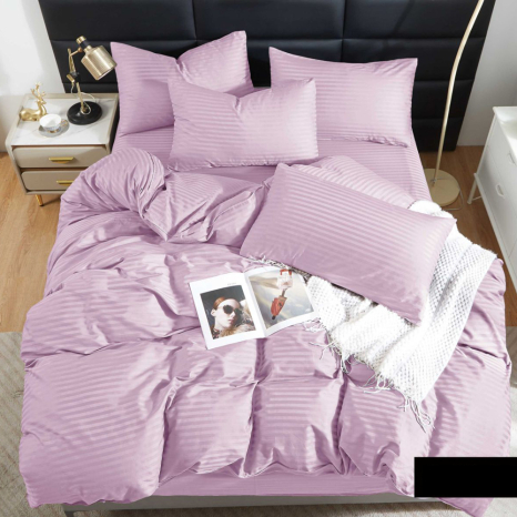 Двоспальний набір постільної білизни 180*220 зі Страйп Сатину №54009