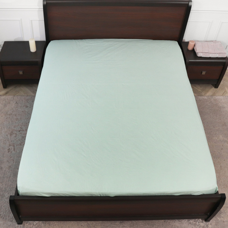 Простынь на резинке (90*200*25) мятная №1035