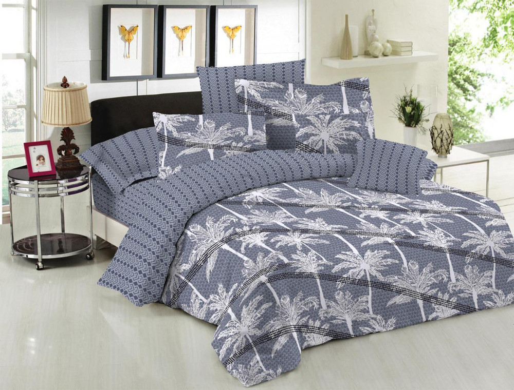 Ткань для постельного белья Бязь "Gold" Lux "Цветочный отпечаток" GL1632 (A+B) - (50м+50м)