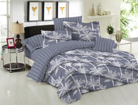 Ткань для постельного белья Бязь "Gold" Lux "Цветочный отпечаток" GL1632 (A+B) - (50м+50м)