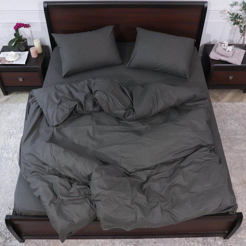 Сімейний набір однотонної постільної білизни із Бязі "Gold" №155522 Черешенка™