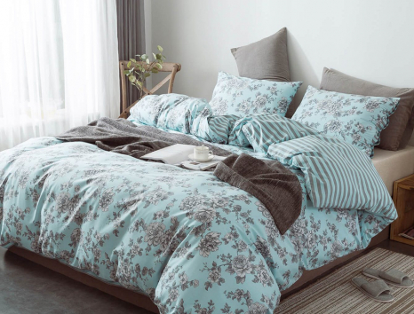 Тканина для постільної білизни Бязь "Gold" Lux "Гортензія" GL1556 (A+B) - (50м+50м)