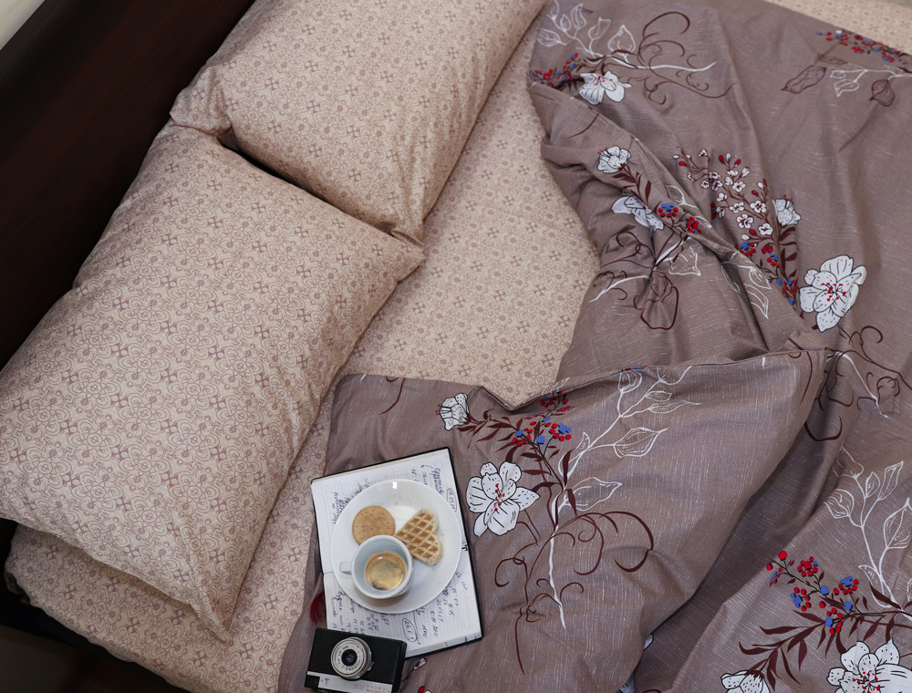 Двоспальний набір постільної білизни 180*220 із Бязі "Gold" №151457AB Черешенка™