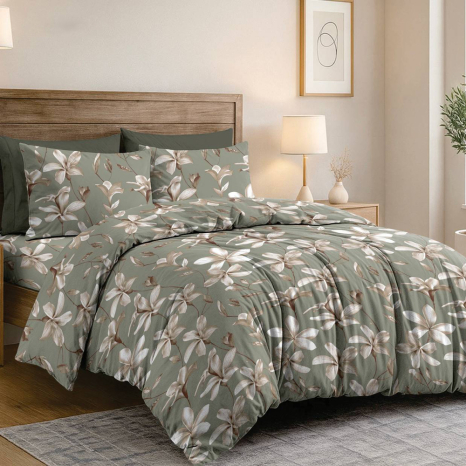Ткань для постельного белья Бязь "Gold" Lux GL10731green