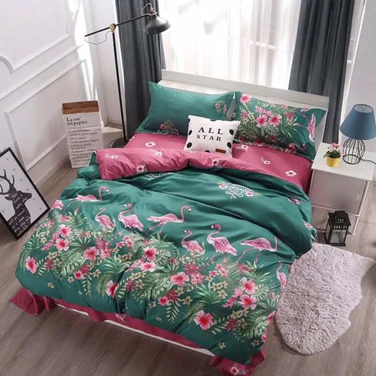 Ткань для постельного белья Бязь "Gold" Lux "Фламинго" GL98444 (A+B) - (50м+50м)