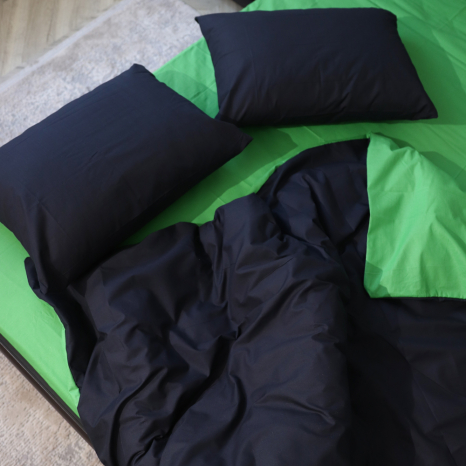 Двоспальний набір однотонної постільної білизни 180*220 із Бязі "Gold" №151563AB Черешенка™