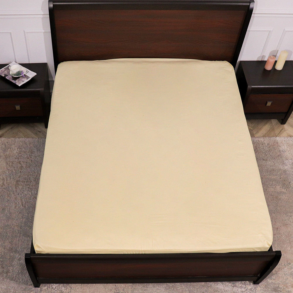 Простынь на резинке (120*200*25) орнамент на жовтому №2712