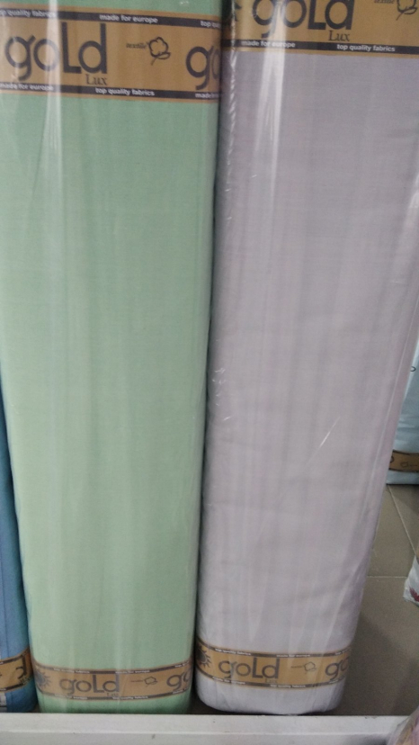 Ткань для постельного белья Бязь "Gold" Lux однотонная GLgreen&gray (A+B) - (50м+50м)