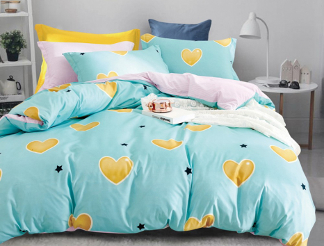 Полуторний набір постільної білизни 150*220 із Бязі "Gold" №15149AB Черешенка™