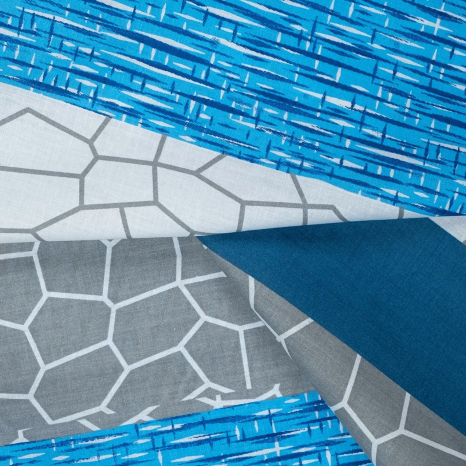 Ткань для постельного белья Бязь "Gold" Lux "Синяя полоса" GL4030