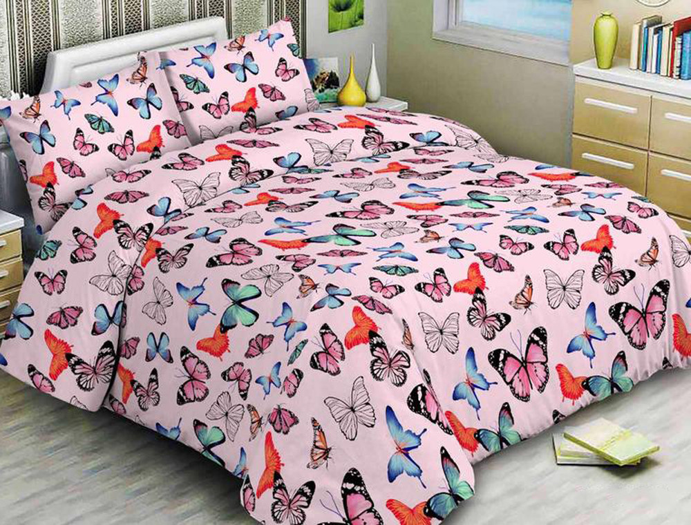 Ткань для постельного белья Бязь "Gold" Lux "Маленькие бабочки" GL4059