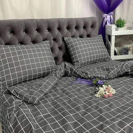 Тканина для постільної білизни Бязь "Gold" Lux клітинка GL50962