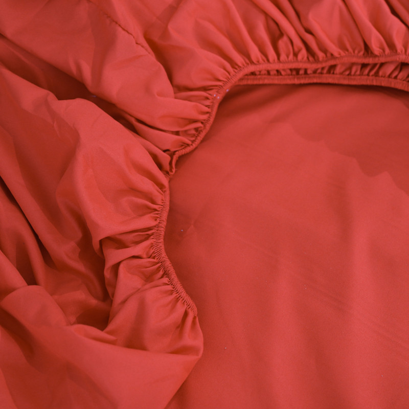 Простынь на резинке (90*200*25) однотонная красная №1660