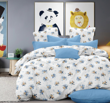 Ткань для постельного белья Бязь "Gold" Lux детская GL16630blue