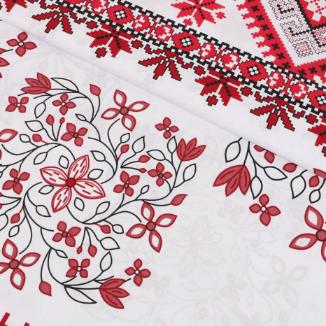 Ткань для постельного белья Бязь "Gold" Lux "Украинский орнамент" GL2011