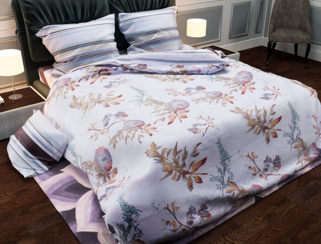 Полуторний набір постільної білизни 150*220 із Бязі "Gold" №152814AB Черешенка™