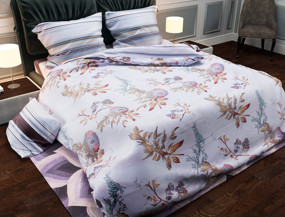 Полуторний набір постільної білизни 150*220 із Бязі "Gold" №152814AB Черешенка™