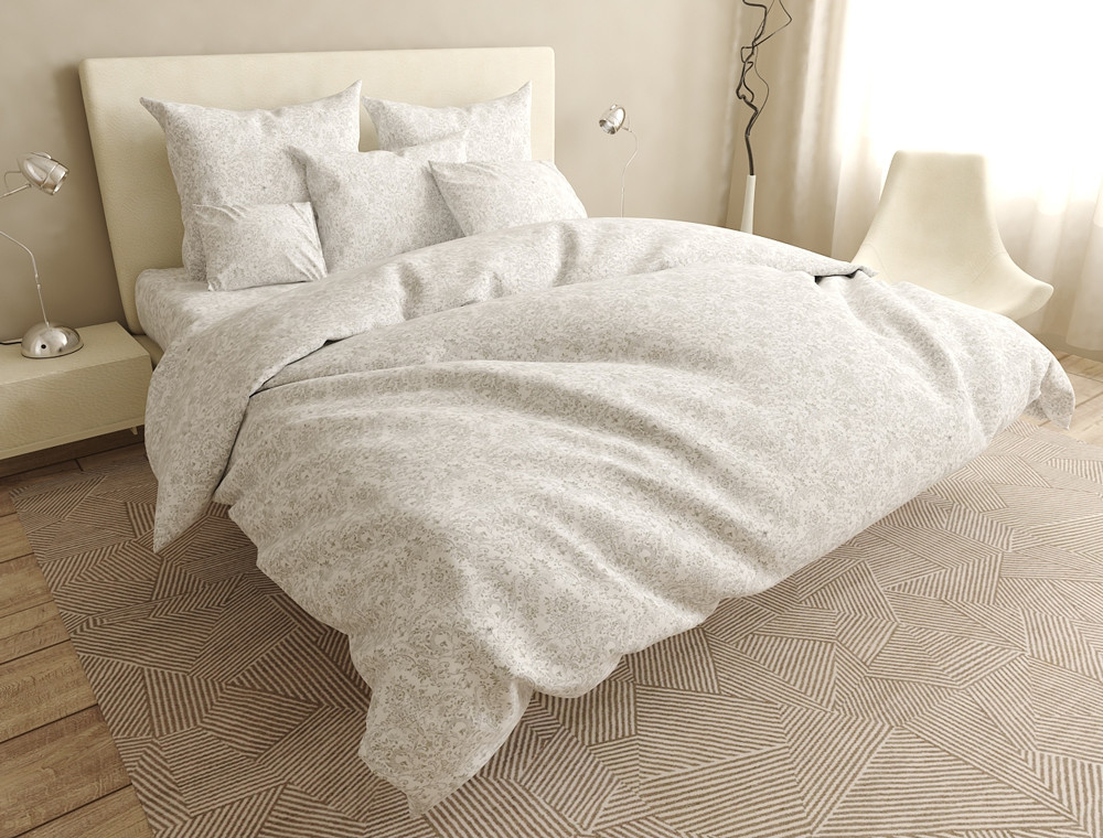 Двуспальный набор постельного белья 180*220 из Бязи "Gold" с простынью на резинке №142237 Черешенка™