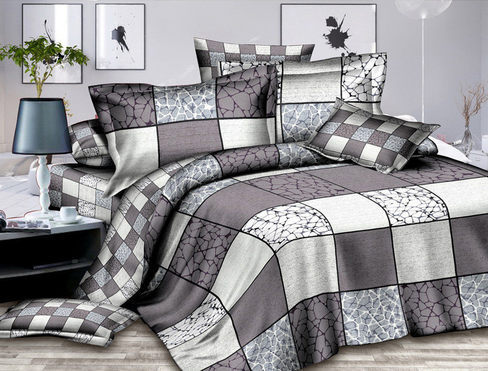 Сімейний набір постільної білизни із Бязі "Gold" з простирадлом на резинці №143038 Черешенка™