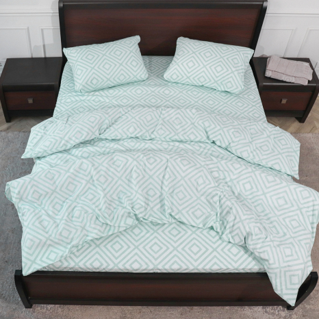 Двуспальный набор постельного белья с ромбами 180*220 из Бязи "Gold" №150161 Черешенка™