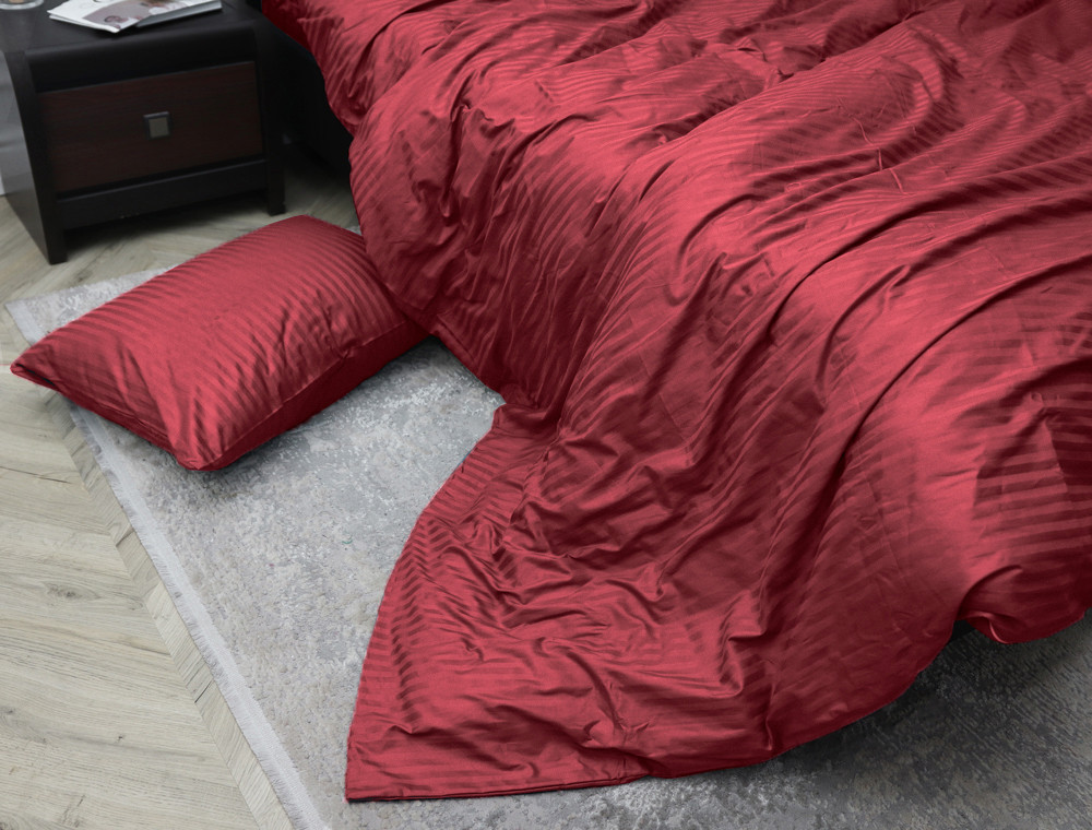 Двоспальний набір постільної білизни 180*220 з Страйп Сатину №541840