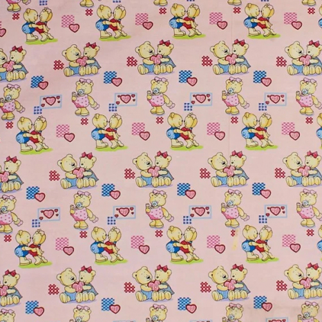 Ткань для постельного белья Бязь "Gold" Lux детская "Любовь Тедди " GLB193