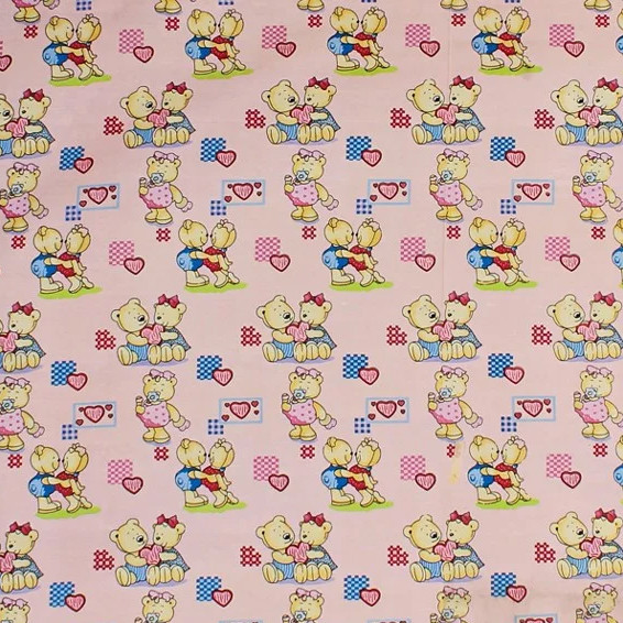 Ткань для постельного белья Бязь "Gold" Lux детская "Любовь Тедди " GLB193